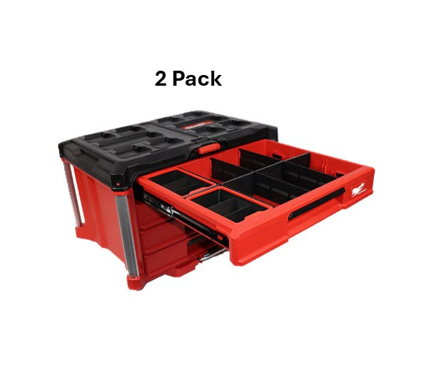 Extended Series Bin | 2 Pack | Milwaukee PACKOUT 3 or 4 Slim Drawer