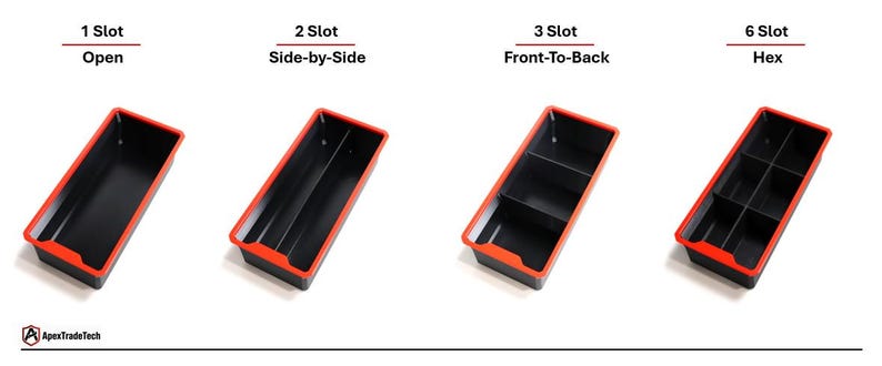 Pro-Length Series Bin | Milwaukee PACKOUT 3 or 4 Slim Drawer | 4 Pack | Toolbox Organizer