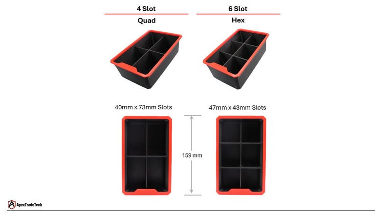 Extended Series Bin | 8 Pack | Milwaukee PACKOUT 3 or 4 Slim Drawer